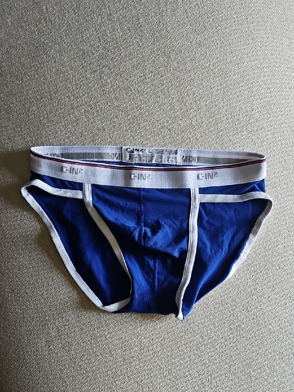 C-1N2 Men's Royal Blue Cotton Briefs with White Trim by